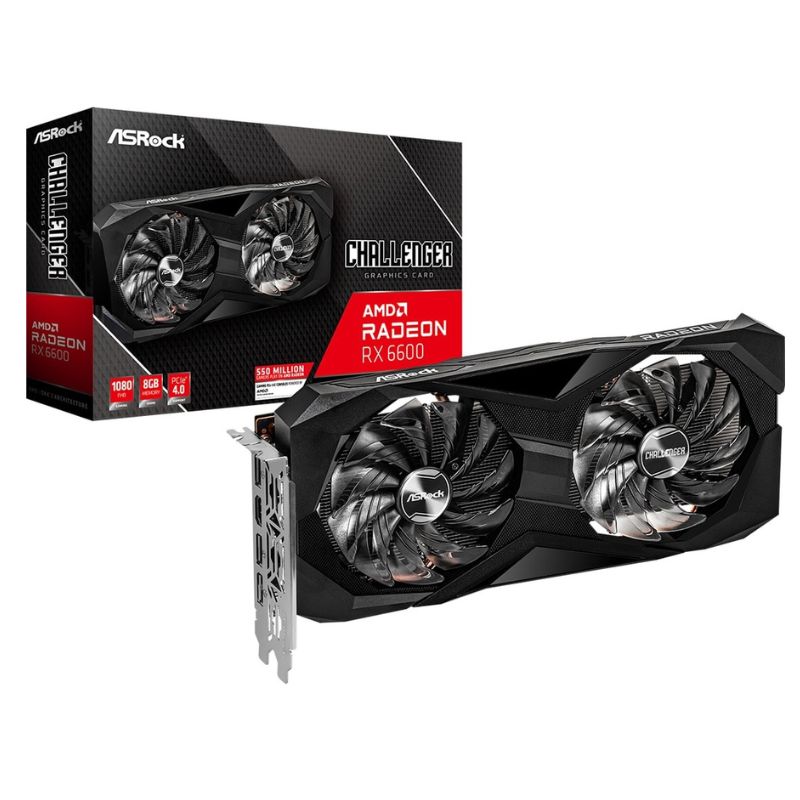 ASRock Radeon RX6600 Challenger D 8G GDDR6 128-BIT Graphics Card